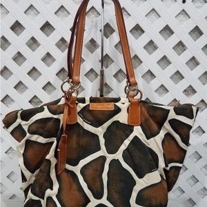 DOONEY & BOURKE COW PRINT TOTE BAG WITH CERTIFICATE OF AUTHENTICITY